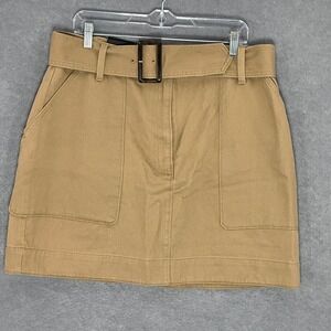 Banana Republic Mini Skirt Belted Utility Pockets Khaki‎ Tan Casual Size 16